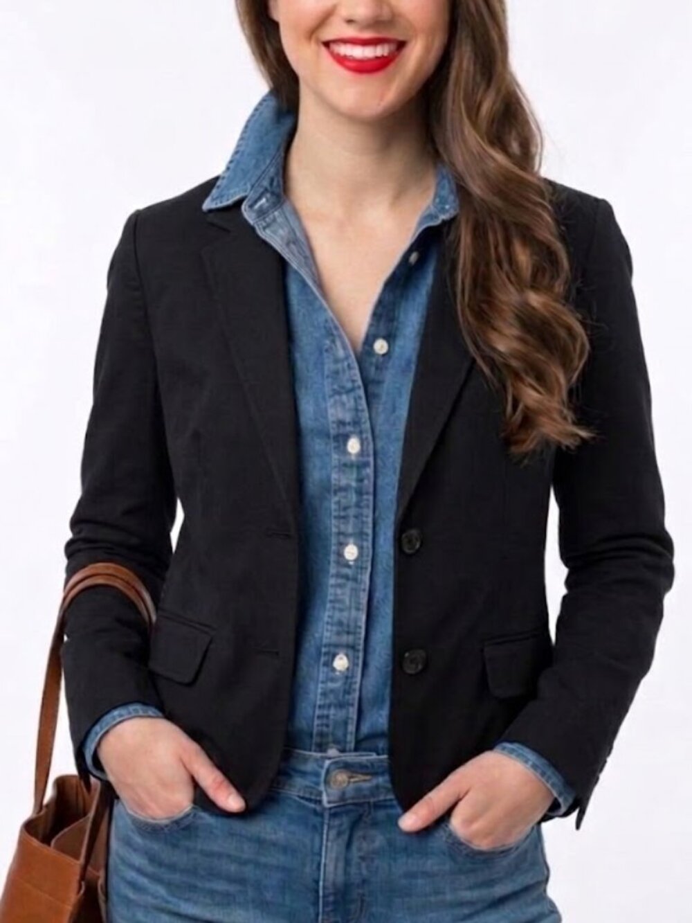 Lauren Ralph Lauren Black Tailored Two Button Blazer Jacket Size 8